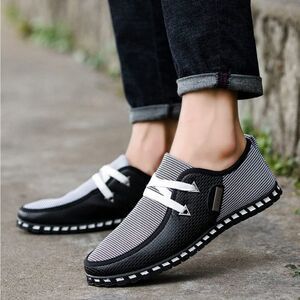Men's fashion sneakers Men's Casual Shoes Loafers Slip-On Black